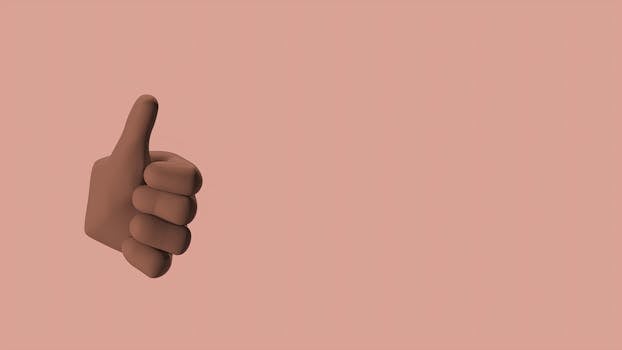 3D illustration of a hand giving a thumbs up on a pastel pink background.